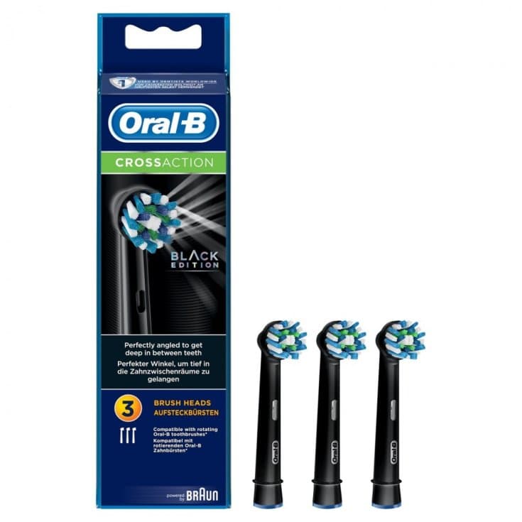 Oral-B Cabezales Cross Action Black – pack de 3 unidades