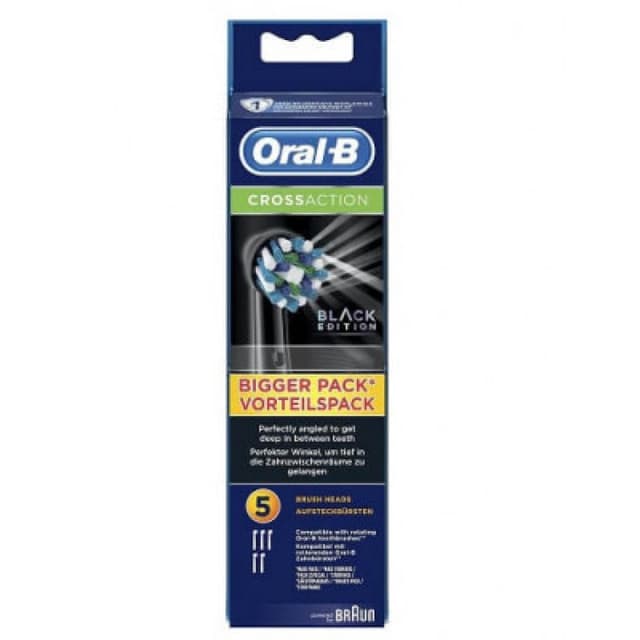 Oral-B Cabezales Cross Action Black – pack de 5 unidades