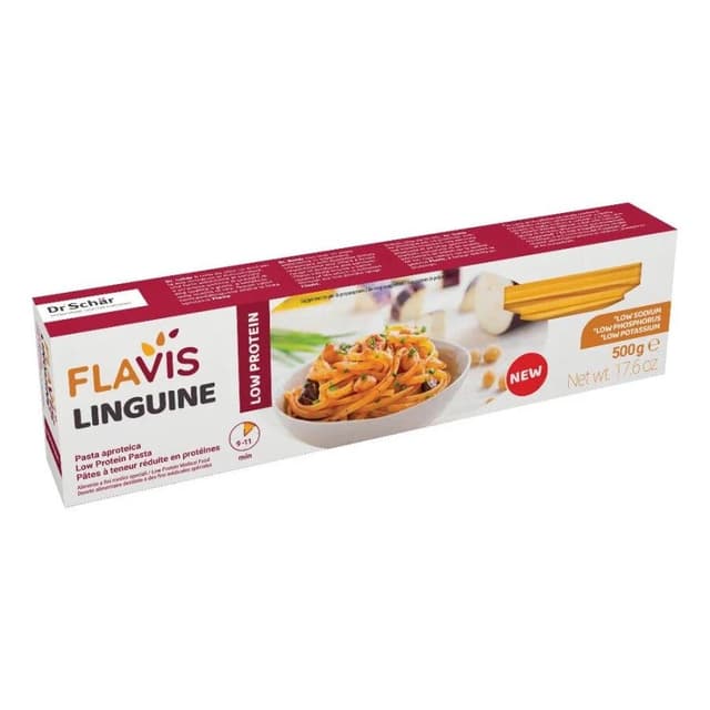Flavis Linguine – 500 g Pasta baja en proteínas