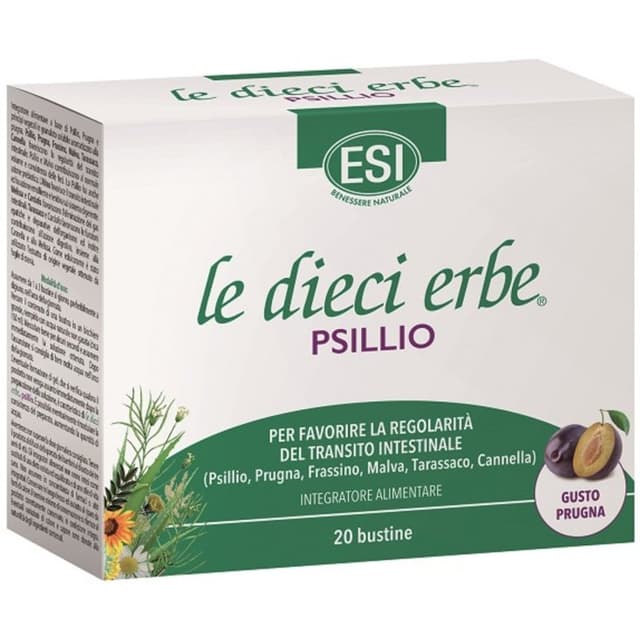 ESI Le Dieci Erbe Cáscara de psyllium 4,1 g – 20 sobres