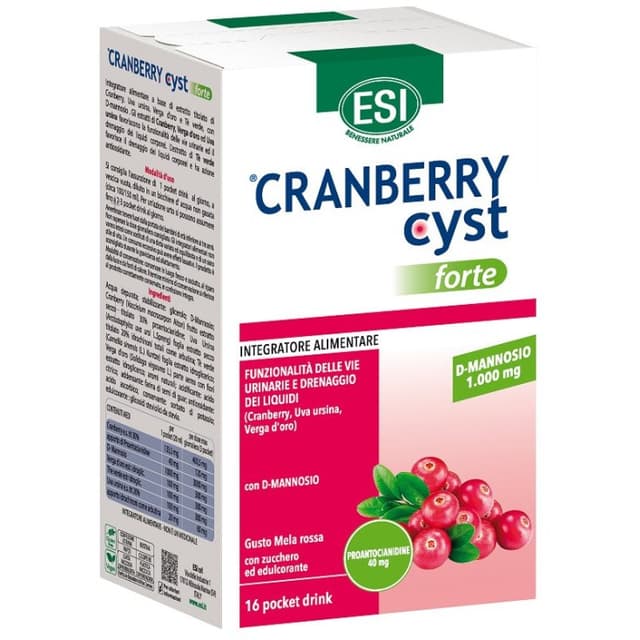 ESI Cranberry 133,5 mg Cyst Forte – 16 sobres