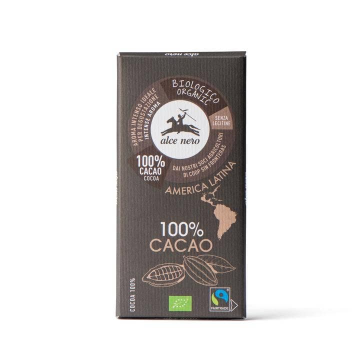 Alce Nero Barrita de Chocolate 100% Cacao – 1 unidad