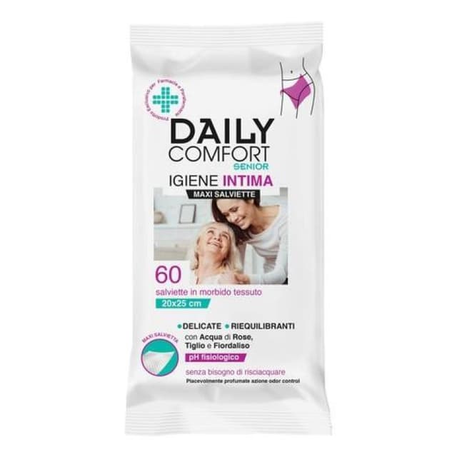 Daily Comfort Senior – 60 toallitas maxi para higiene íntima