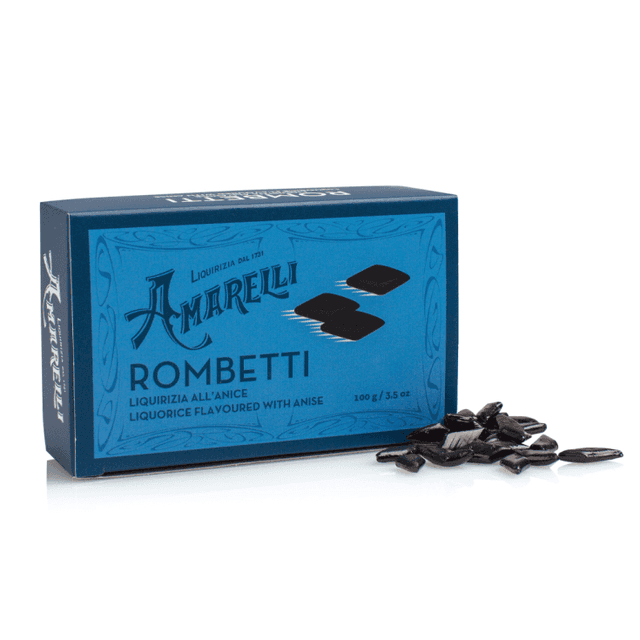 Amarelli Regaliz Rombet – sobre de 100 g