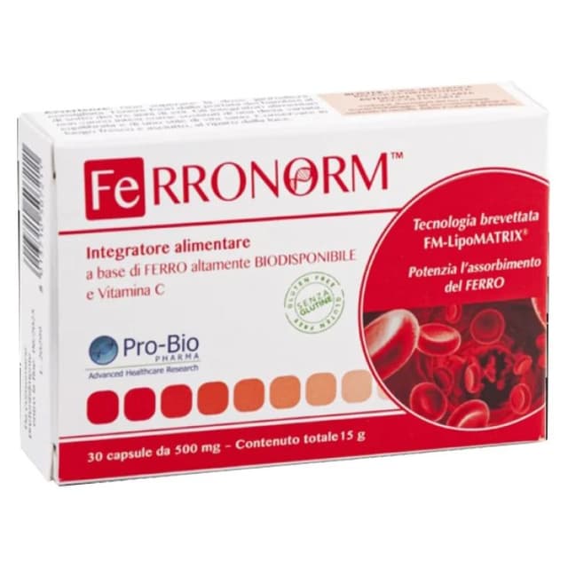 Ferronorm Hierro 30 mg + Vitamina C – 30 cápsulas