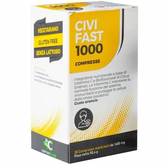 Civifast 1000 Vitamina C 25 mg + Colágeno – 30 comprimidos CemonMed