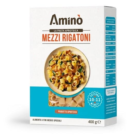 Amino Mezzi Rigatoni Aproteici – Pasta baja en proteínas