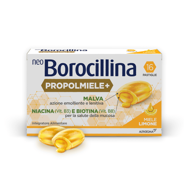 Neoborocillina Propolmiele + Limón – Pastillas con propóleo 0,111 g + biotina