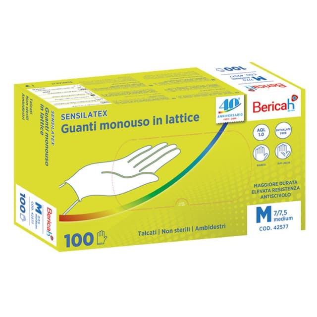 Guantes de Látex Sensila Empolvados Talla M – 100 unidades