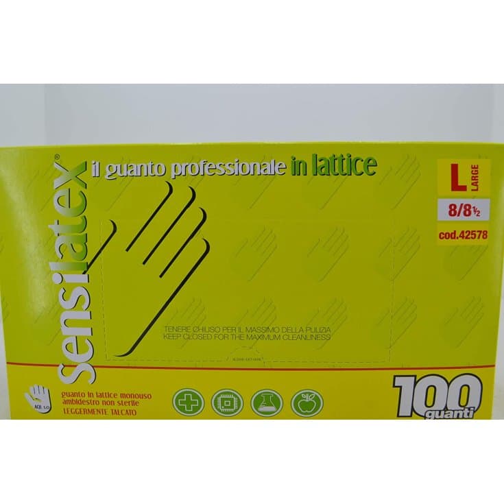 Guantes de Látex Sensila Empolvados Talla L – 100 unidades