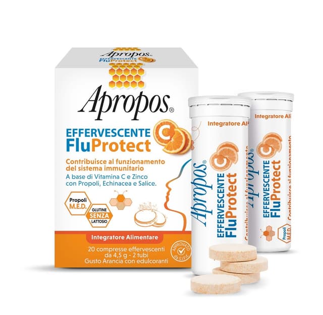 Vitamina C + Zinc – 20 unidades | Apropos Fluprotect Comprimidos Efervescentes