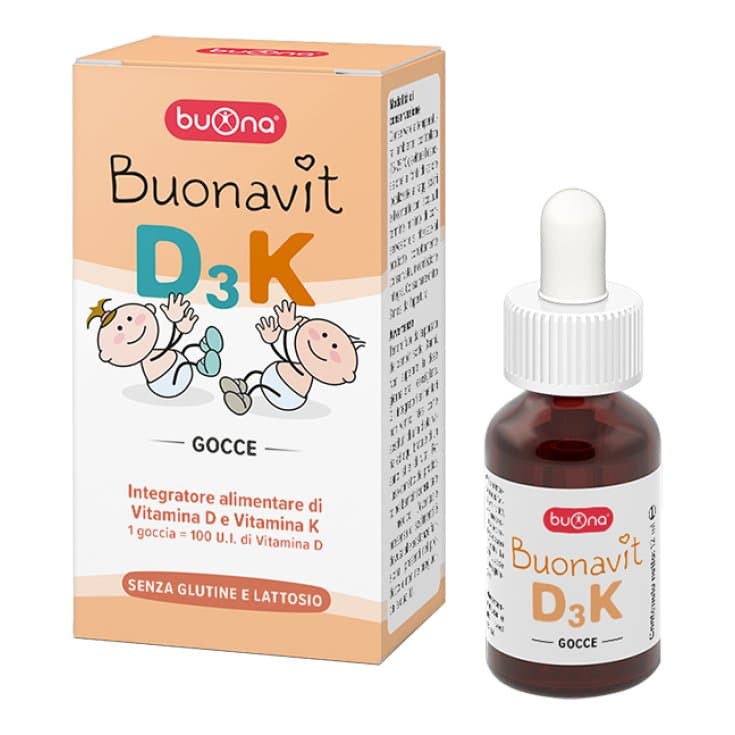 Vitamina D3 10 µg + Vitamina K – 12 ml gotas | Buonavit D3K