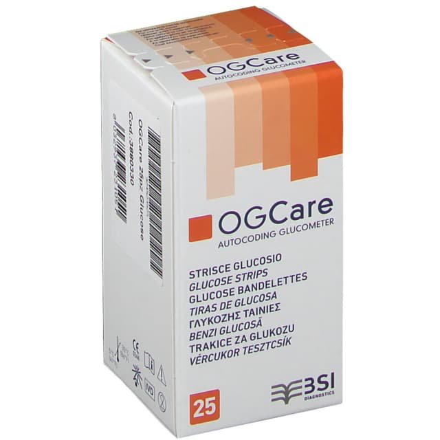 OGCARE Glicemia – 25 tiras reactivas