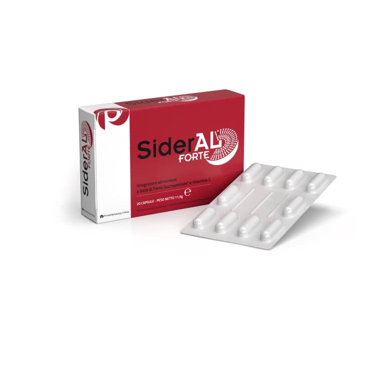 Sideral Forte – Hierro 30 mg + Vitamina C – 20 cápsulas de 11,2 g