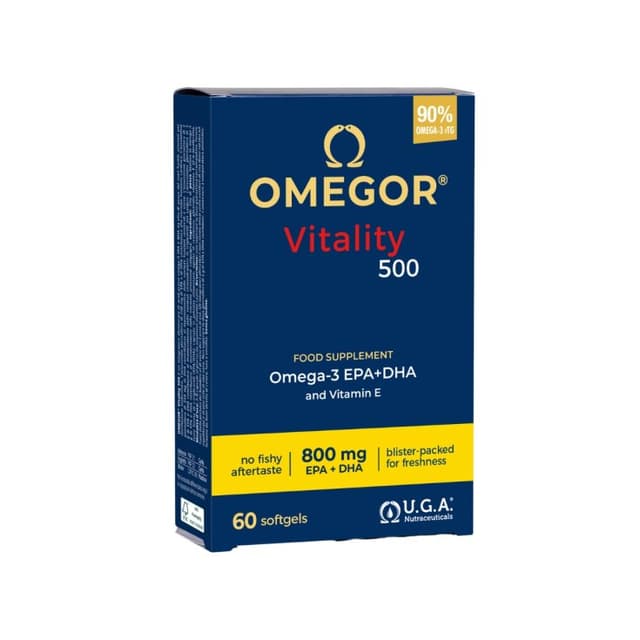 Omega-3 EPA y DHA + Vitamina E – 60 cápsulas | Omegor Vitality 500