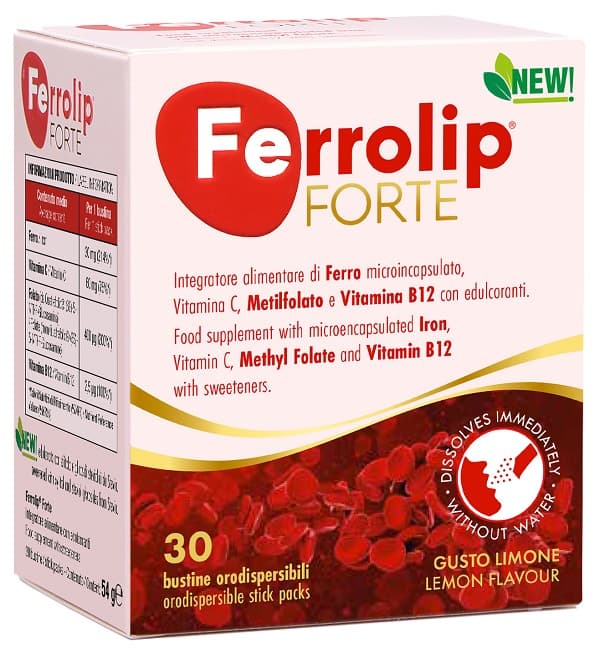 Hierro + Vitamina C – 30 sobres | Ferrolip Forte