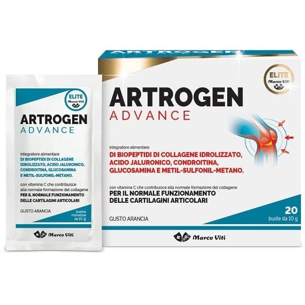 Colágeno + Glucosamina – 20 sobres de 10 g | Marco Viti Artrogen Advance