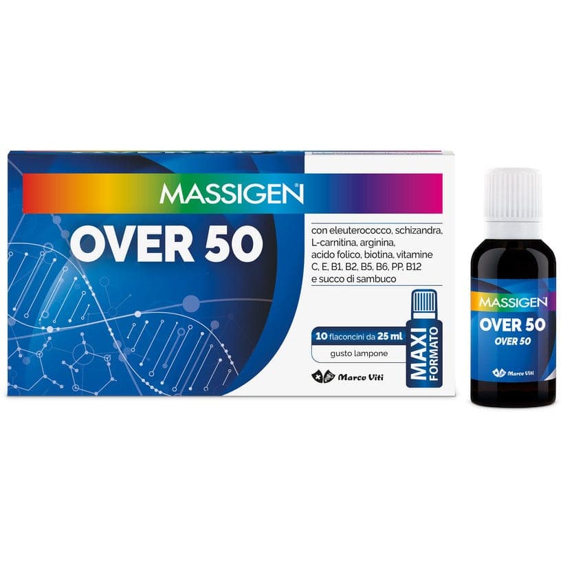 Multivitamínico + Raíz de Taiga – 10 ampollas de 25 ml | Marco Viti Massigen Over 50
