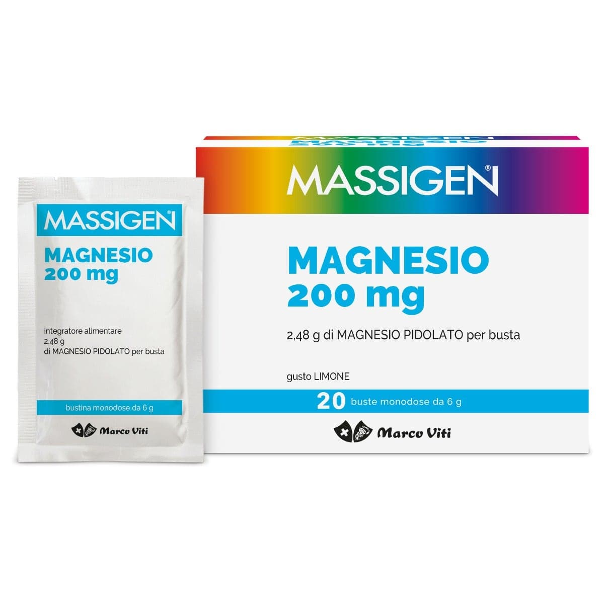 Massigen Magnesio Pidolato – 20 sobres de Magnesio | Marco Viti