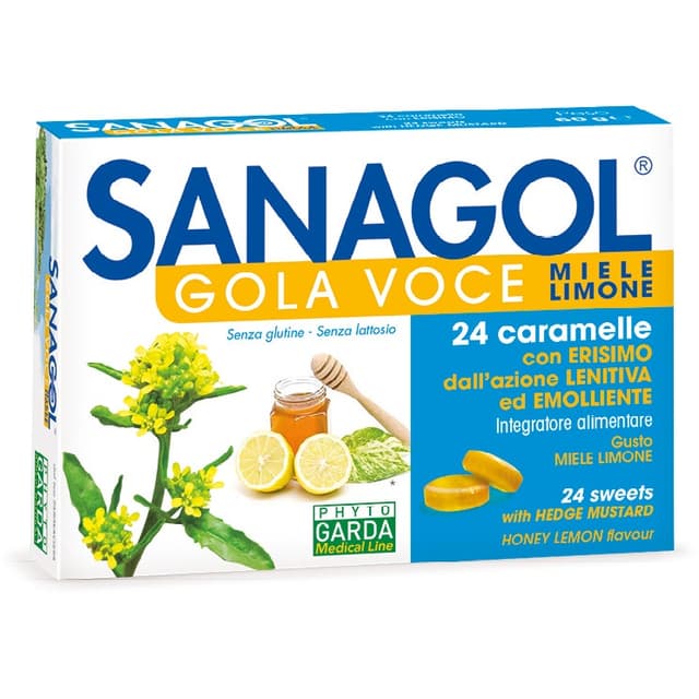 Erysimum + Malvavisco – 24 caramelos miel-limón | Sanagol Garganta y Voz