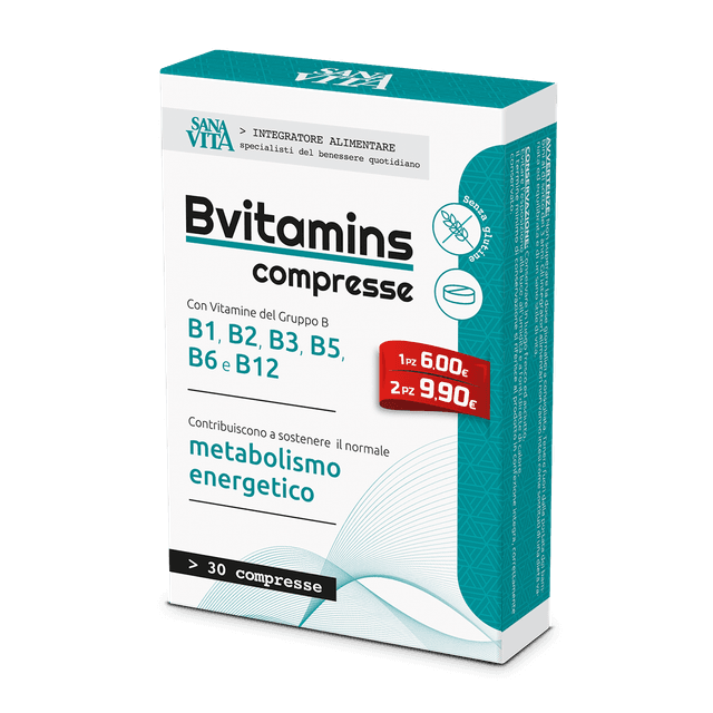 Complejo de vitamina B – 30 comprimidos | Sanavita Vitaminas B