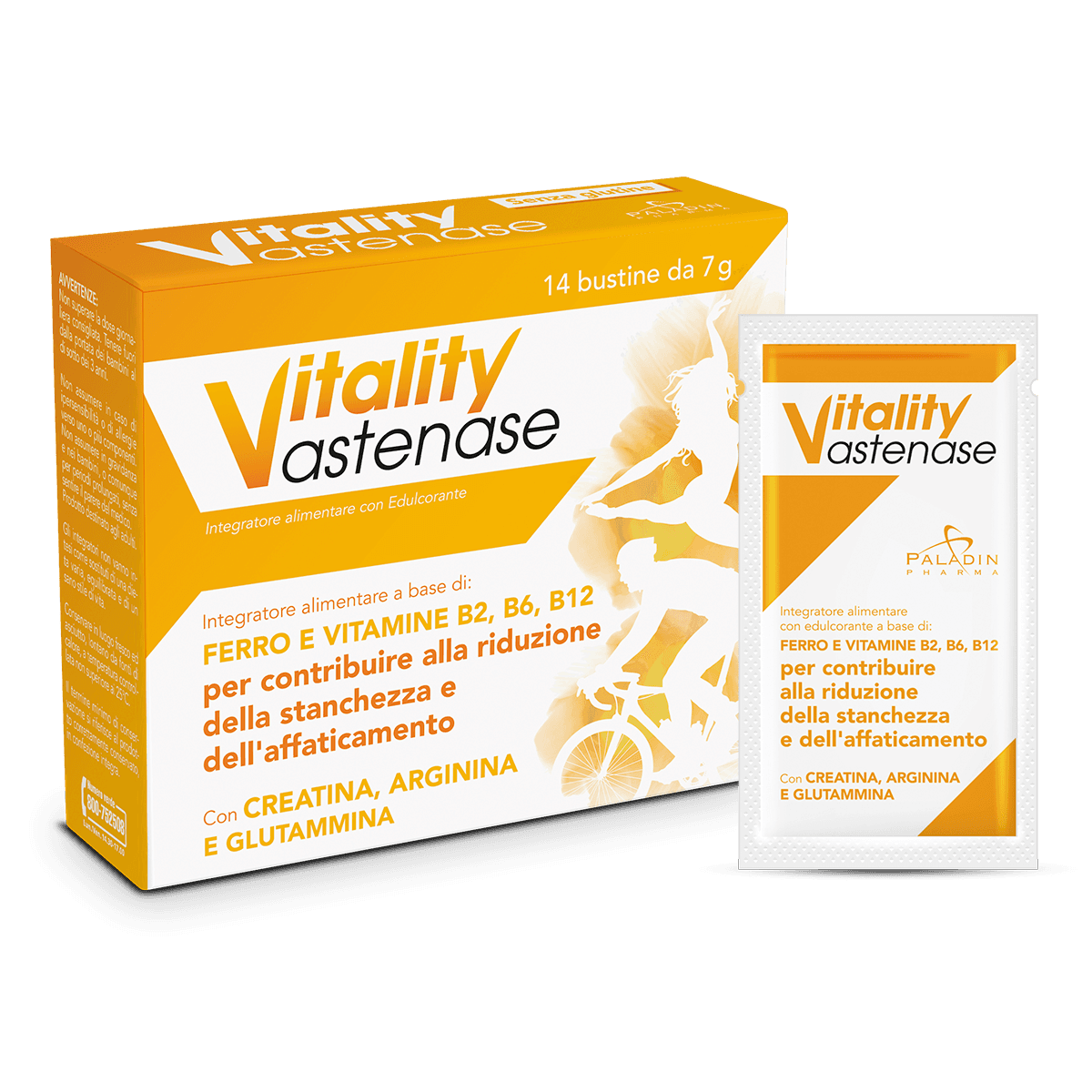 Vitality Astenase – Creatina + L-Arginina, 14 sobres