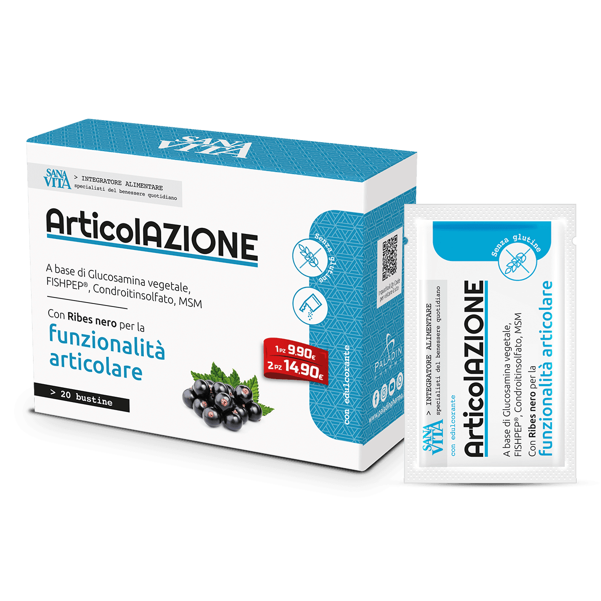 Glucosamina + Colágeno – 20 sobres articulaciones | Sanavita Articulaciones