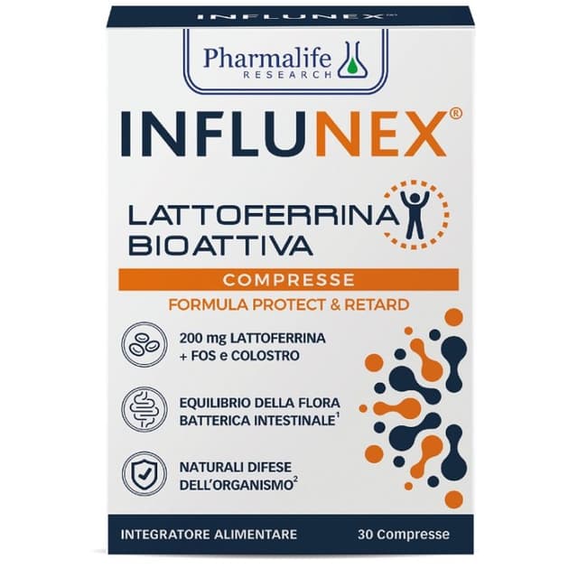 Lactoferrina 200 mg – 30 comprimidos | Pharmalife Research Influnex Lactoferrina