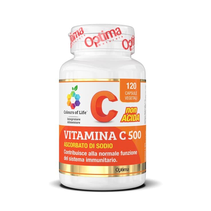 Vitamina C 500 Colours of Life – 120 cápsulas | Optima Naturals