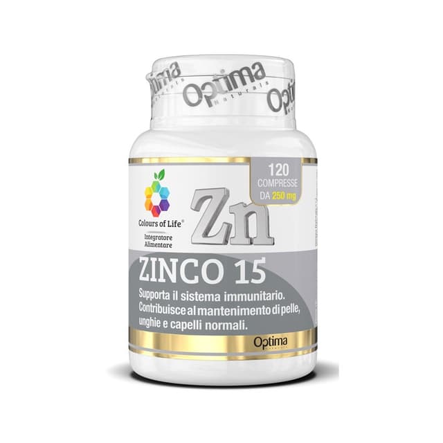 Zinco 15 – 120 comprimidos | Optima Naturals