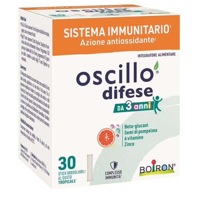 Oscillo Difese 3+ – Multivitaminas + Zinc – 30 sticks orodispersibles
