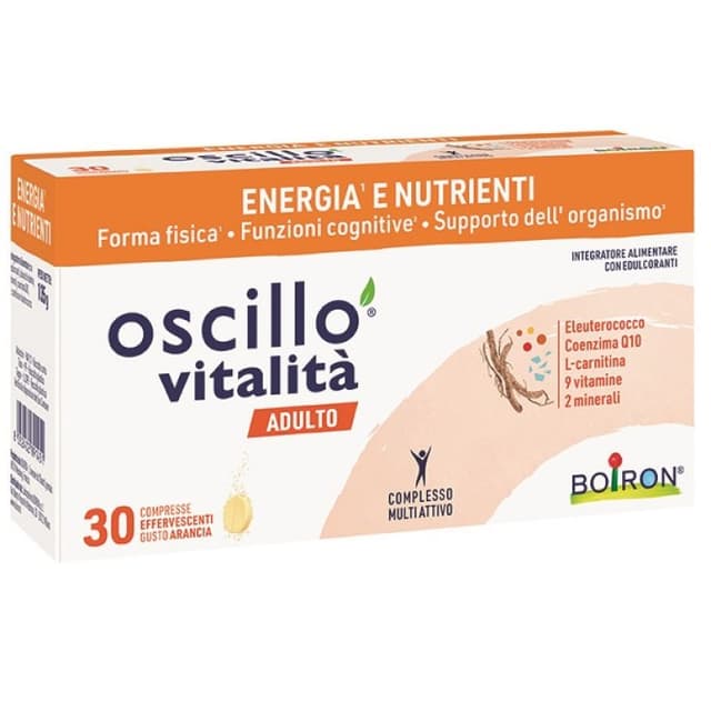 Oscillo Vitalita AD – Coenzima Q10 30 mg + Vitamina C – 30 comprimidos efervescentes