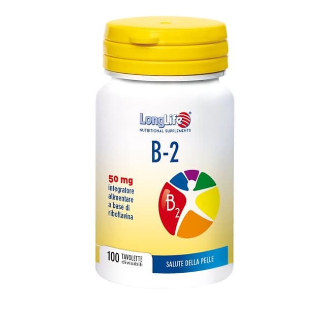 Longlife B-2 50 mg – Vitamina B2 – 100 comprimidos
