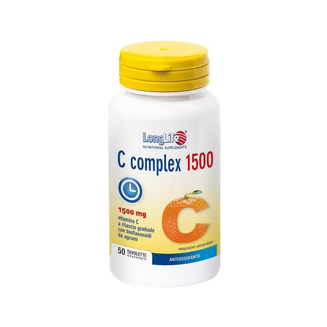 Vitamina C 750 mg + Clorela – 50 comprimidos | Longlife C Complex 1500