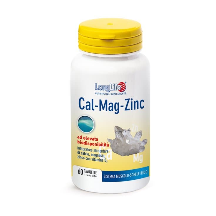 Longlife Cal/Mag/Zinc – Magnesio 250 mg + Zinc – 60 comprimidos