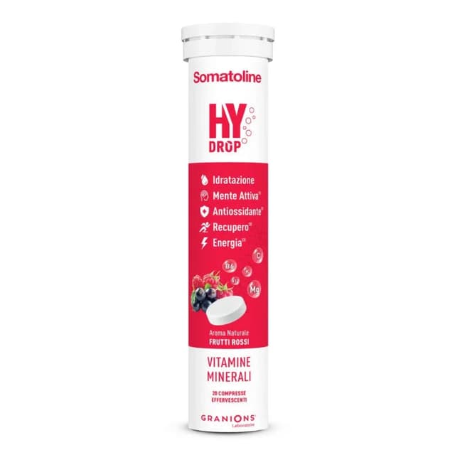 Somatoline Hydrop Frutti Rossi – Potasio + Magnesio – 20 comprimidos efervescentes