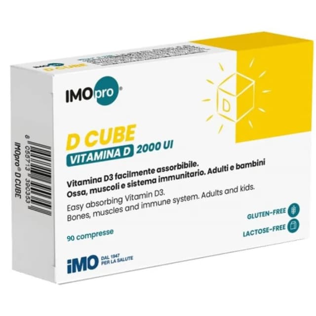 Vitamina D3 2000 UI + Calcio – 90 comprimidos | IMOPRO D CUBE