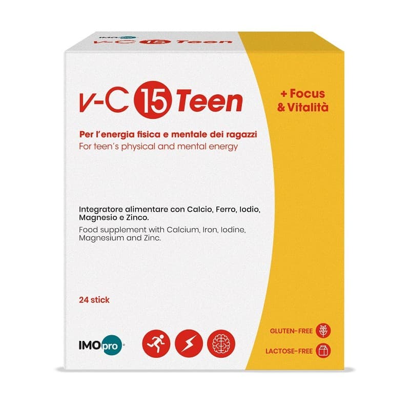 Hierro + Zinc + Calcio – 24 sobres | VC15 Teen Imopro