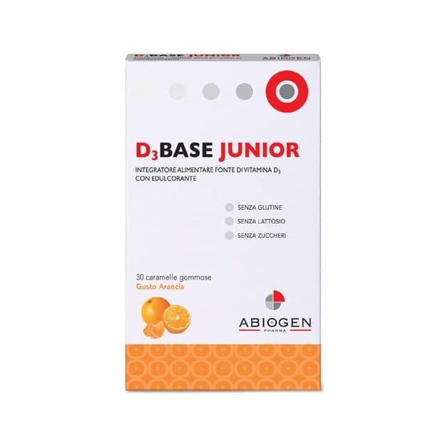 Vitamina D3 15 µg + Calcio – 30 comprimidos masticables Naranja | D3Base Junior
