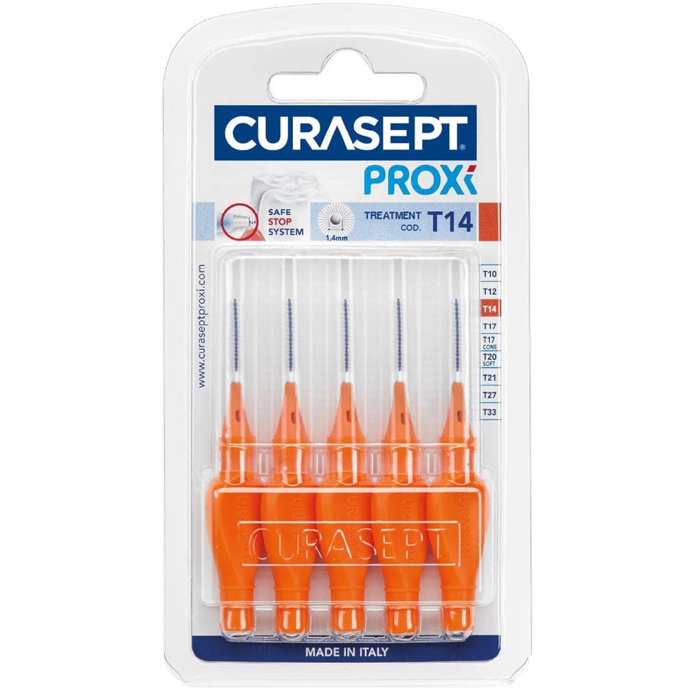 Curasept Proxi T14 – Cepillos interdentales, pack de 6, Ocre/Dorado