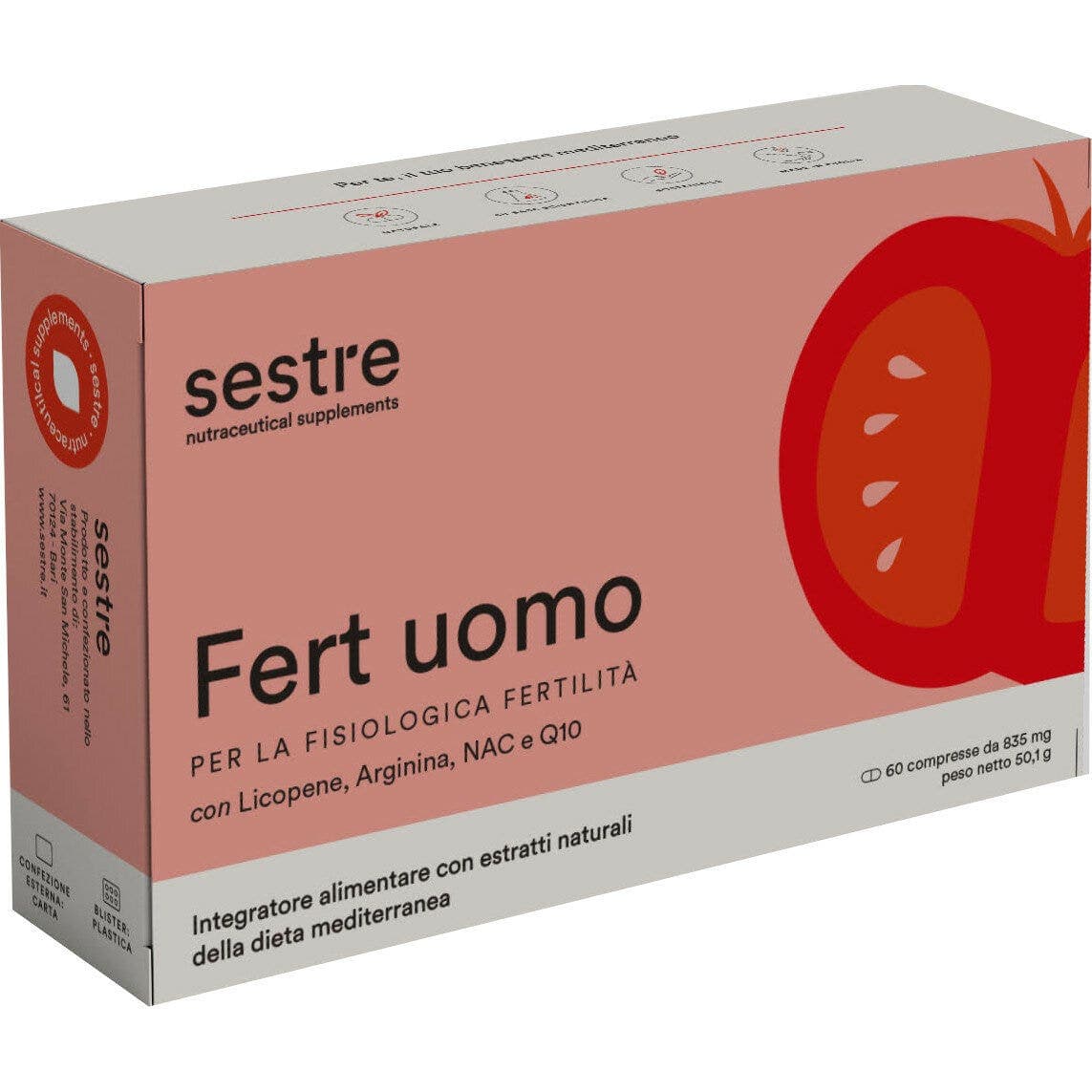 Fert Uomo N-Acetilcisteína 400 mg + L-Arginina – 60 comprimidos para hombre