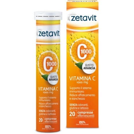Vitamina C + Colágeno – 20 comprimidos efervescentes | Zetavit C1000
