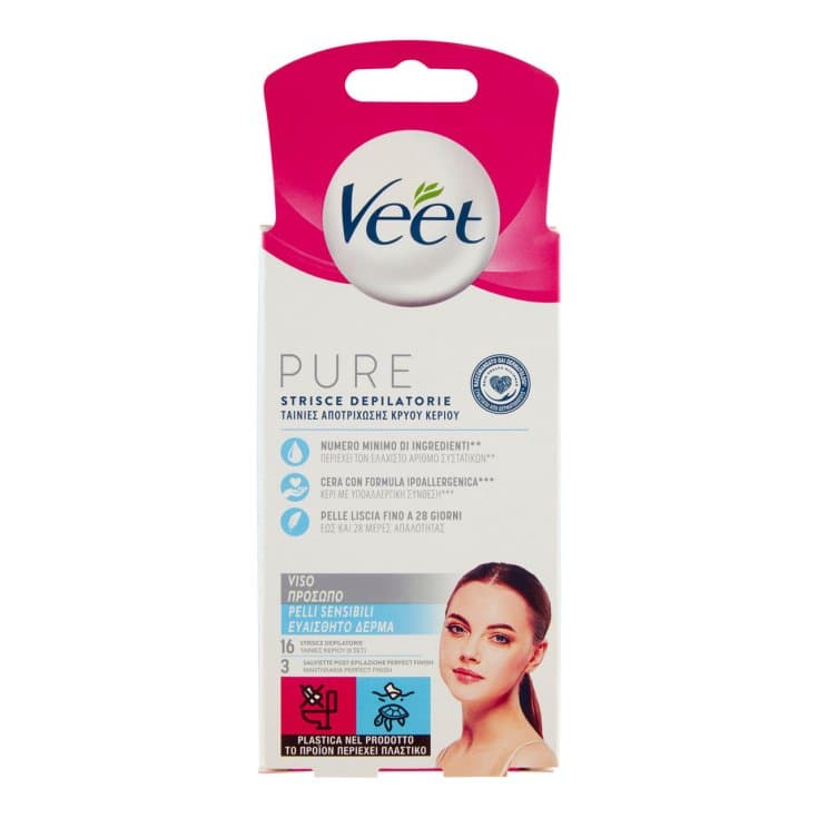 Veet Bandas Depilatorias Faciales Hipoalergénicas – 16 unidades