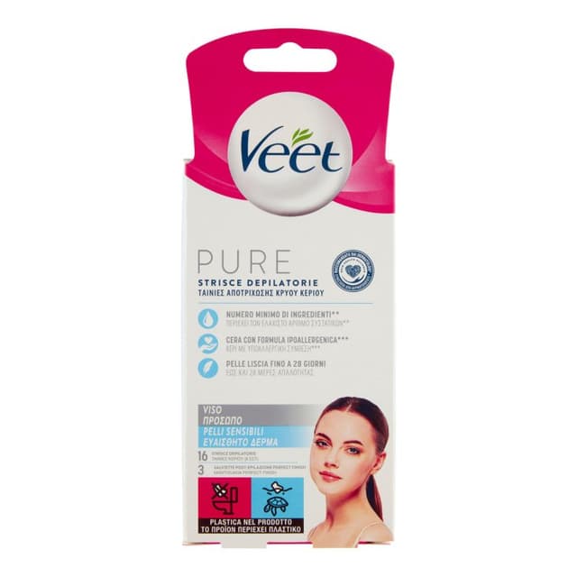 Veet Bandas Depilatorias Faciales Hipoalergénicas – 16 unidades