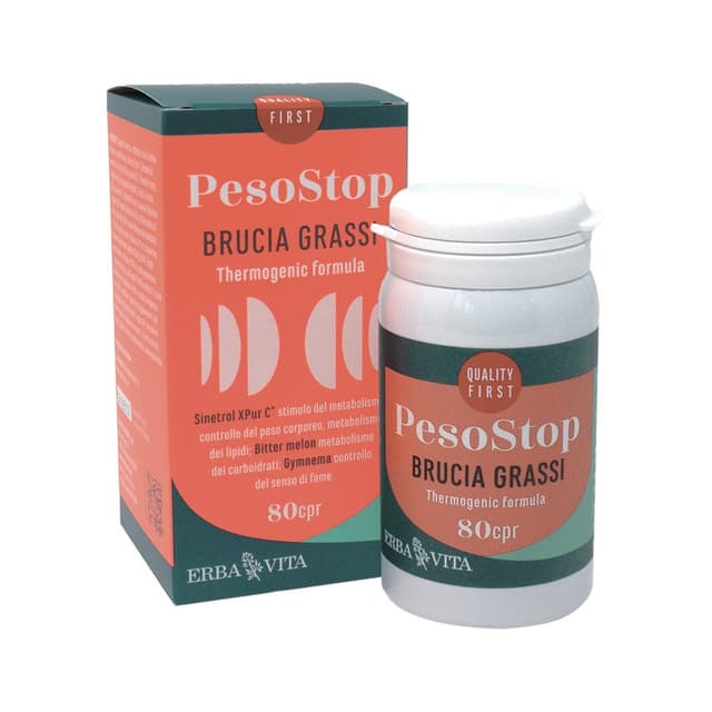 Peso Stop Brucia Grassi – 80 comprimidos | Erba Vita, extracto de pomelo y Gymnema