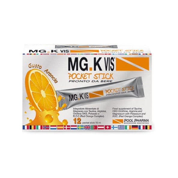 Magnesio + Potasio – 12 sobres | MGK Vis Pocket Stick Naranja