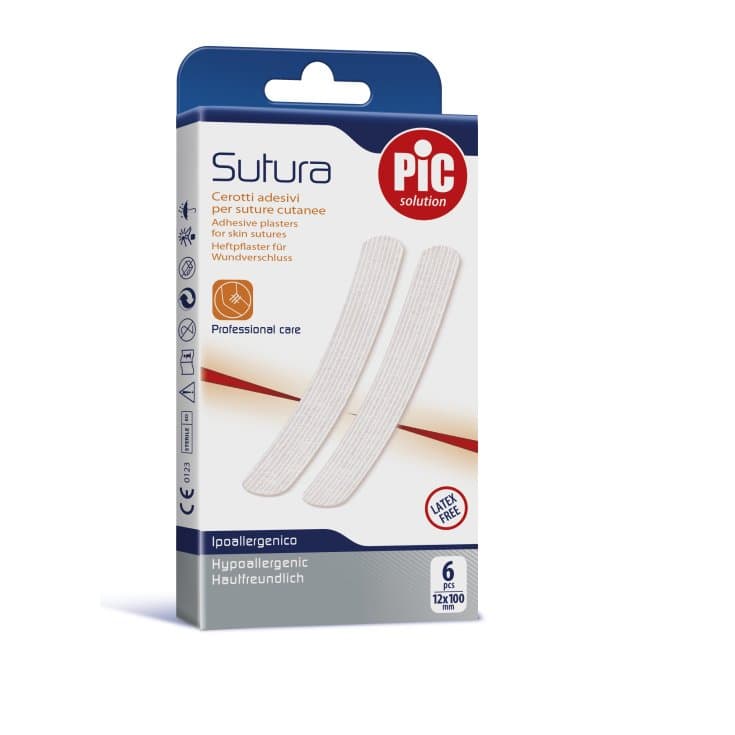 Pic Sutura Tiras de Sutura – 12 x 100 mm, 6 unidades