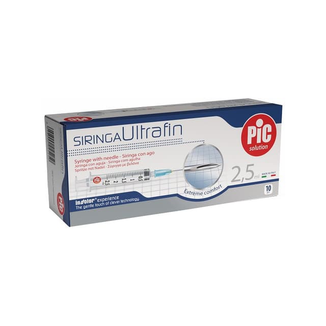 Ultrafin Jeringa 2,5 ml – 10 unidades