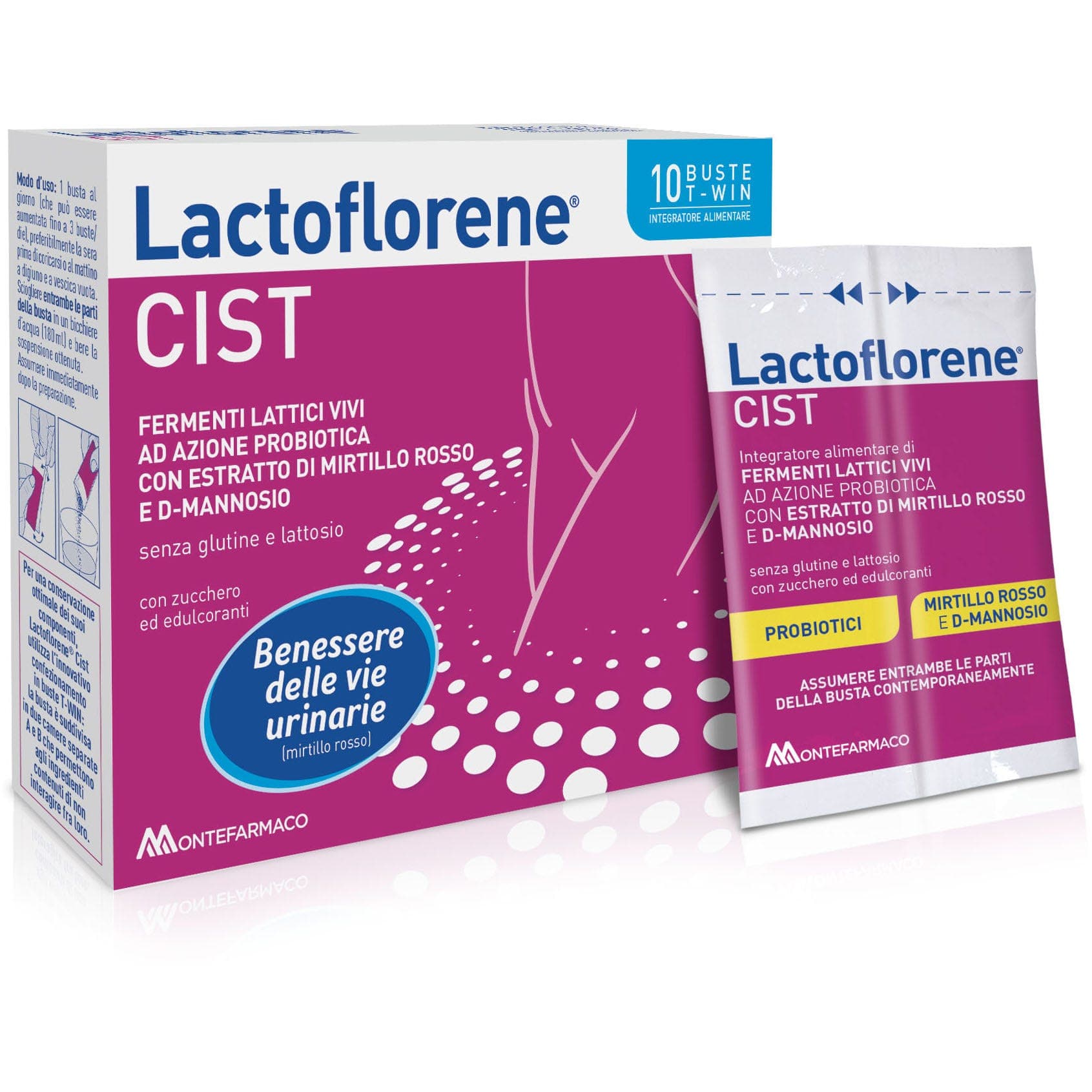 Arándano rojo 126,316 mg + D-manosa – 10 sobres | Lactoflorene Cist