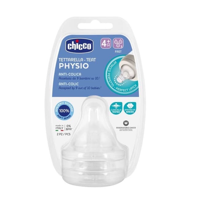 Chicco TETTAR PERFECT5 – Tetinas de silicona desde 4 meses, pack de 2